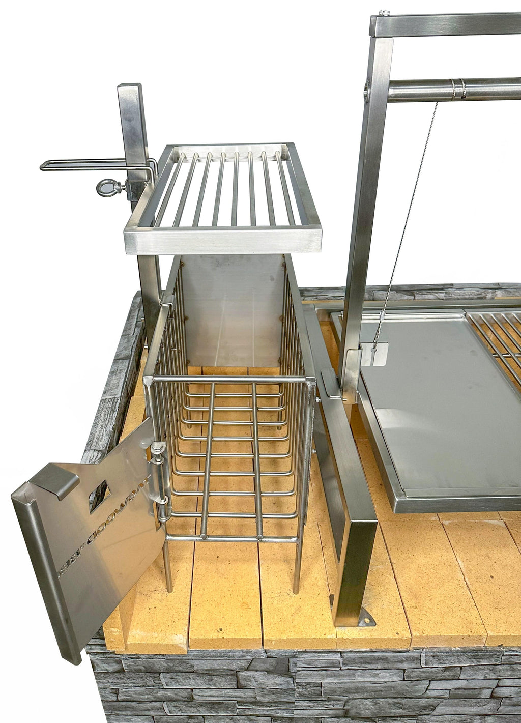 Tagwood BBQ Insert Style Argentine Santa Maria Wood Fire & Charcoal Gaucho Grill Without Firebricks - BBQ09SSFRONT