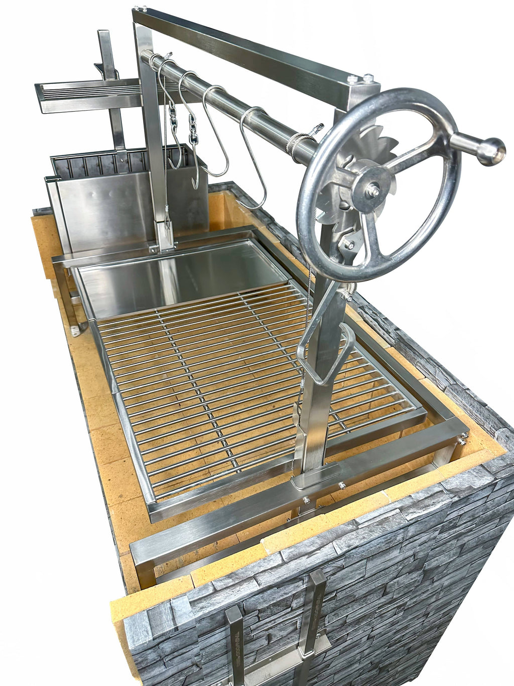 Tagwood BBQ Insert Style Argentine Santa Maria Wood Fire & Charcoal Gaucho Grill Without Firebricks - BBQ09SSFRONT