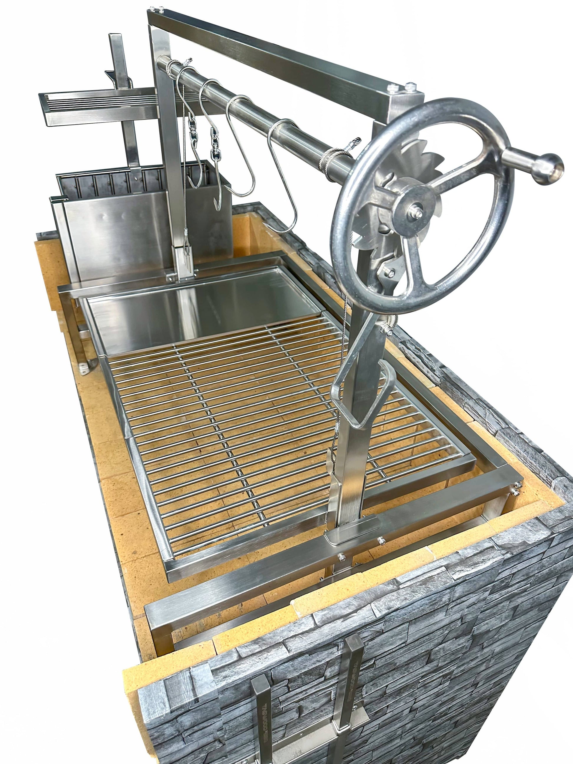 Tagwood BBQ Insert Style Argentine Santa Maria Wood Fire & Charcoal Gaucho Grill Without Firebricks - BBQ09SSFRONT