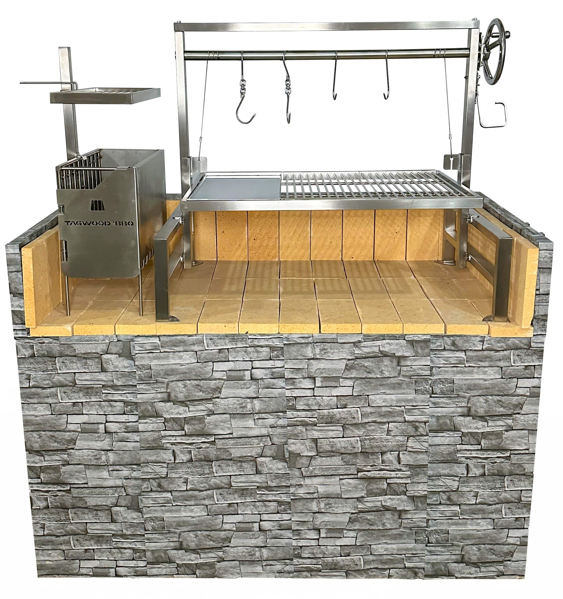 Tagwood BBQ Insert Style Argentine Santa Maria Wood Fire & Charcoal Gaucho Grill Without Firebricks - BBQ09SSFRONT