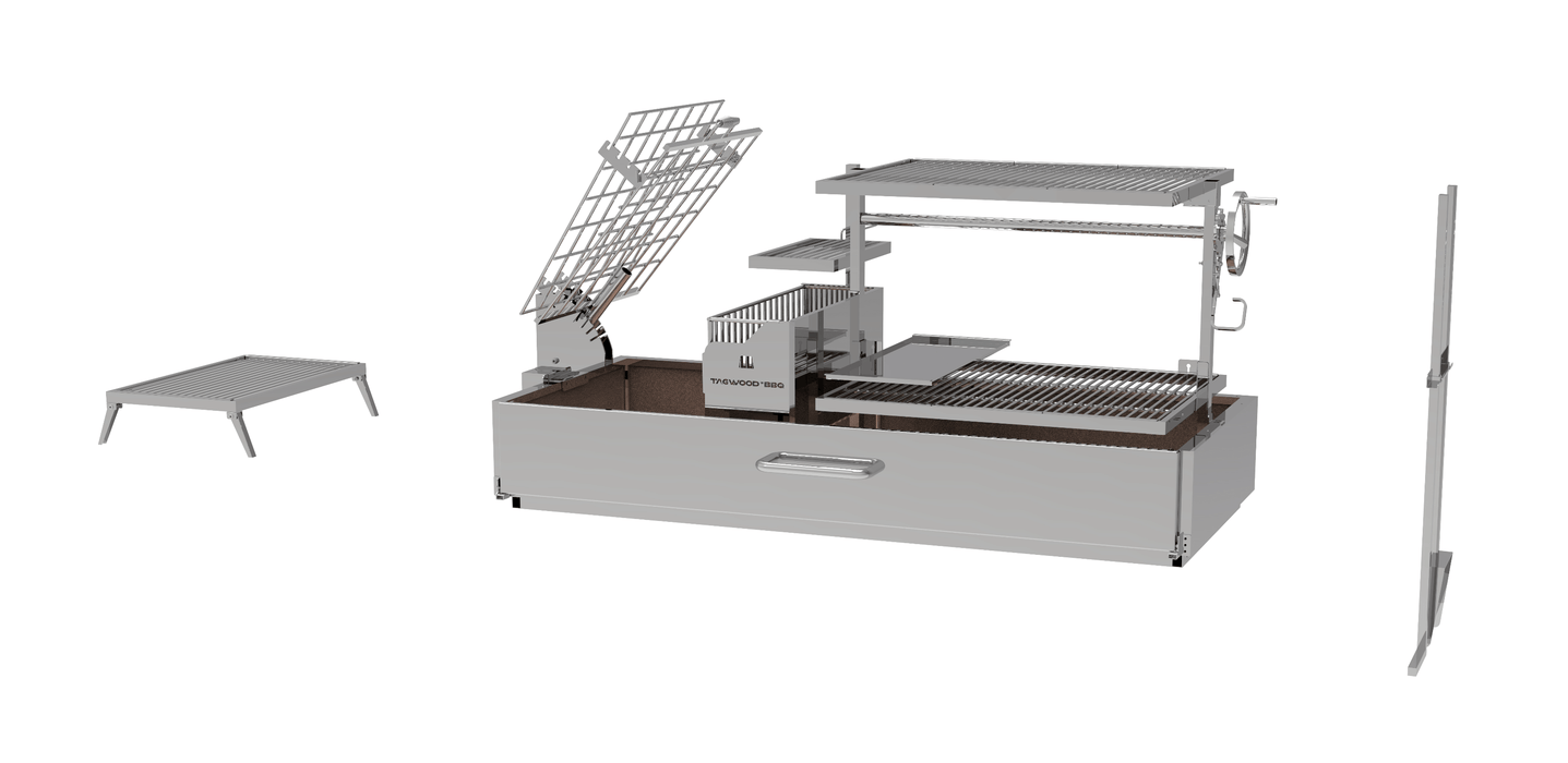 Tagwood Fully Assembled BBQ Argentine Santa Maria Wood Fire & Charcoal Grill - BBQ28SSF