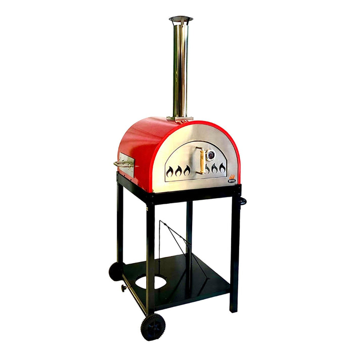 WPPO Traditional 25-Inch Dual Fueled Pizza Oven With Gas Attachment- Wood and Gas Powered