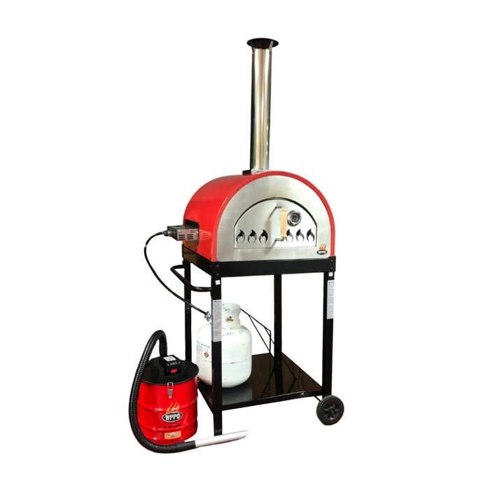 WPPO Traditional 25-Inch Dual Fueled Pizza Oven With Gas Attachment- Wood and Gas Powered