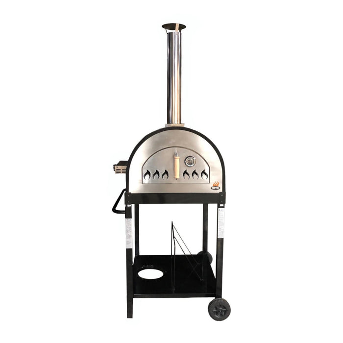 WPPO Traditional 25-Inch Dual Fueled Pizza Oven With Gas Attachment- Wood and Gas Powered
