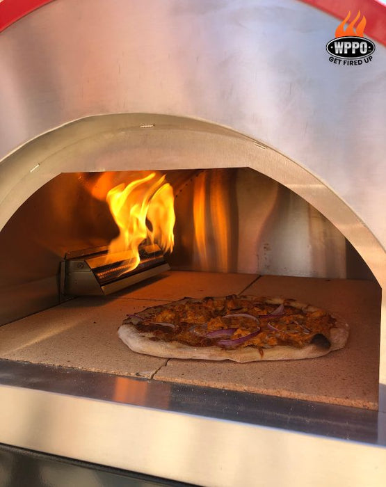 WPPO Traditional 25-Inch Dual Fueled Pizza Oven With Gas Attachment- Wood and Gas Powered
