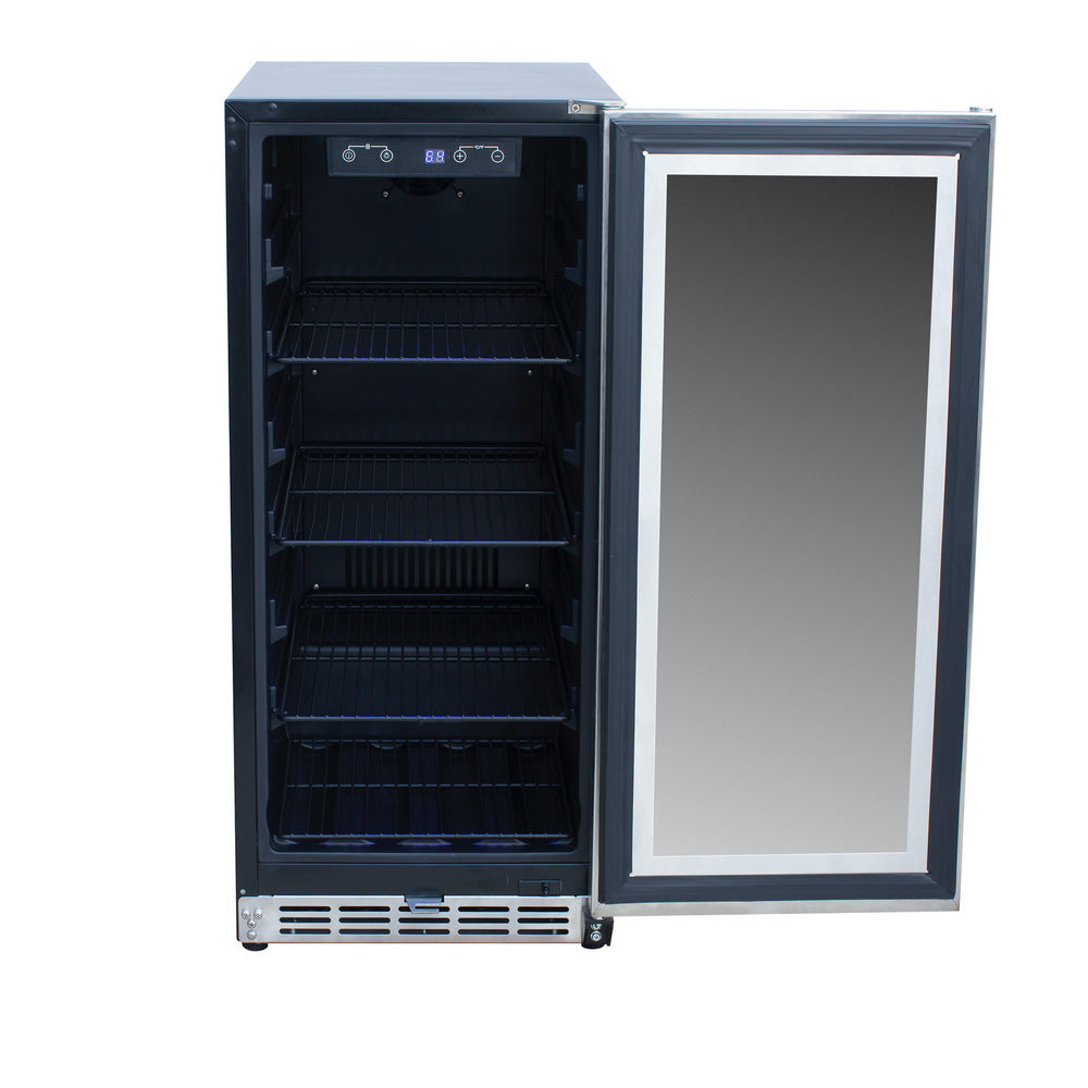 TrueFlame 15-Inch 3.2 Cu. Ft. Outdoor Fridge with Glass Door (AMD-RFR-15G)