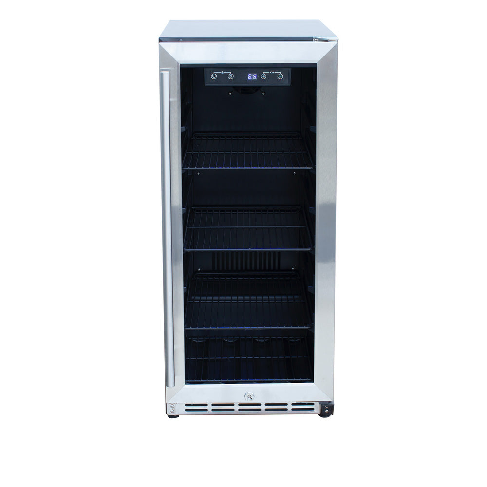 TrueFlame 15-Inch 3.2 Cu. Ft. Outdoor Fridge with Glass Door (AMD-RFR-15G)