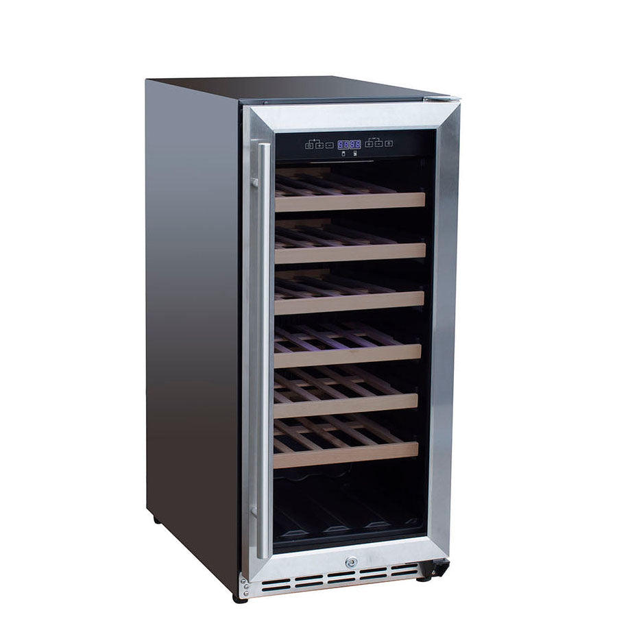 TrueFlame 15-Inch 3.2 Cu. Ft. Outdoor Rated Wine Cooler with Locking Door (AMD-RFR-15W)