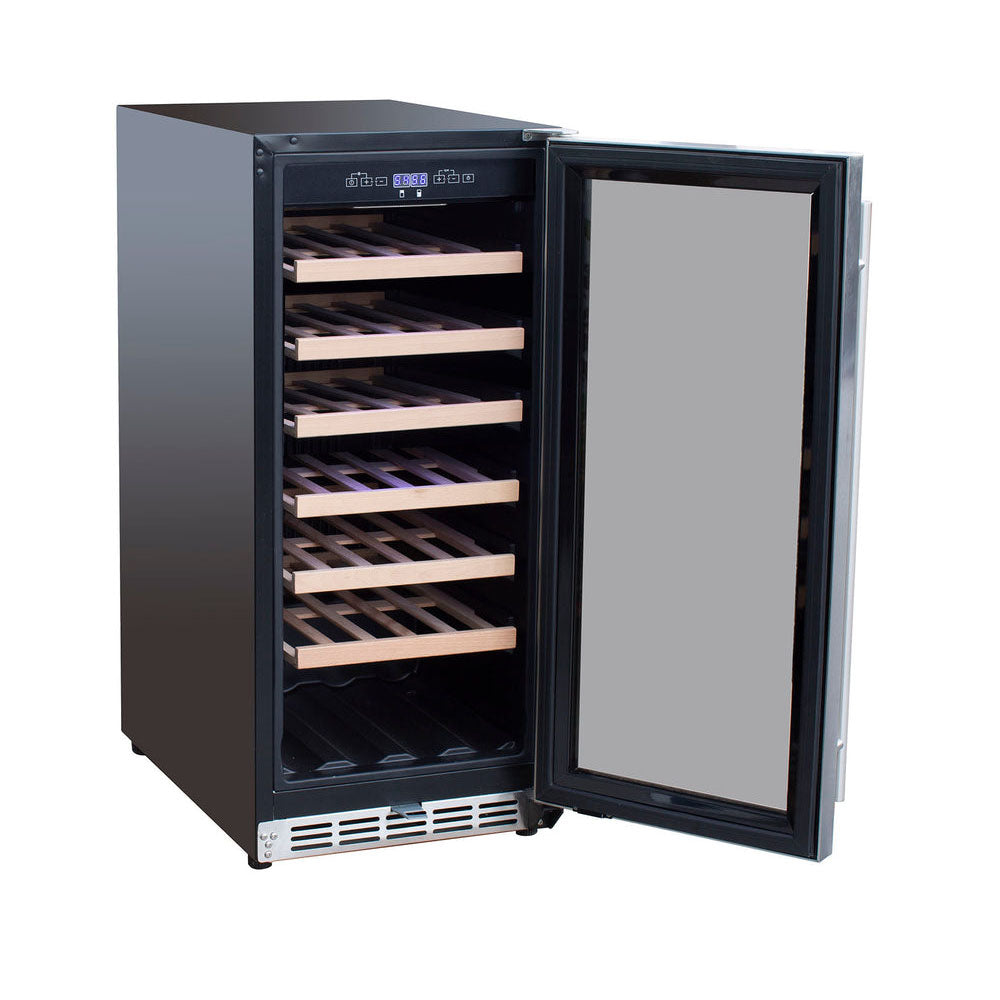TrueFlame 15-Inch 3.2 Cu. Ft. Outdoor Rated Wine Cooler with Locking Door (AMD-RFR-15W)