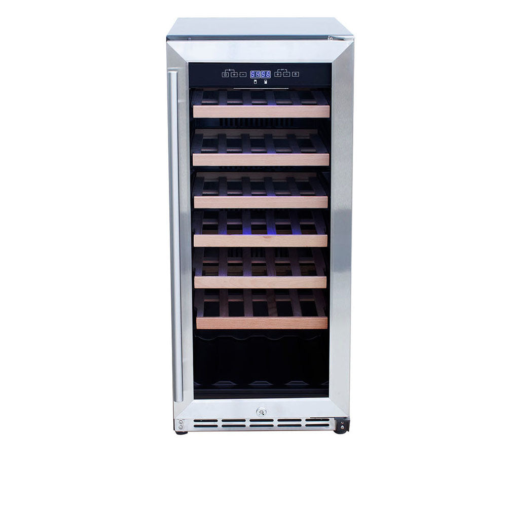 TrueFlame 15-Inch 3.2 Cu. Ft. Outdoor Rated Wine Cooler with Locking Door (AMD-RFR-15W)