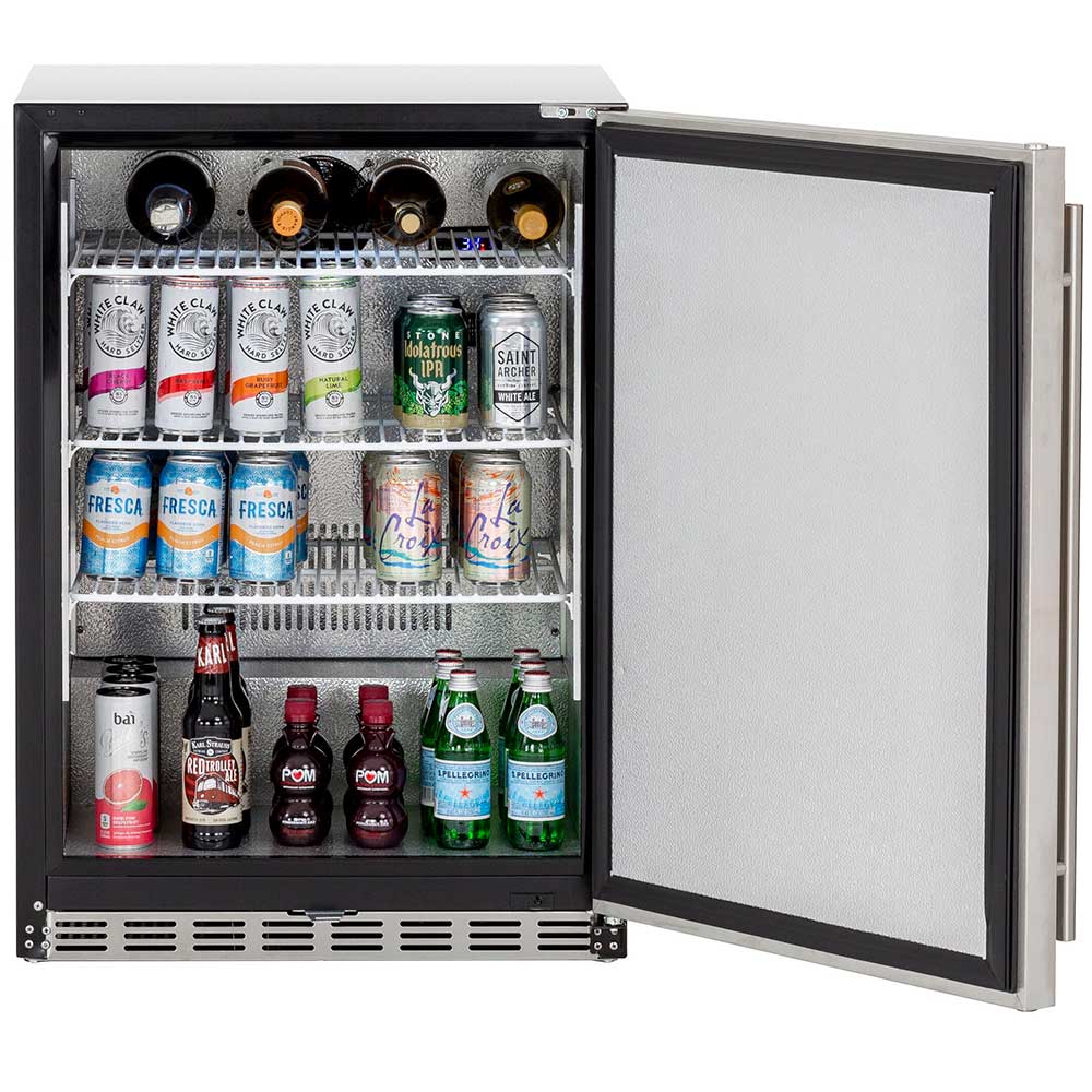 TrueFlame 24-Inch 5.1 Cu. Ft. Outdoor Rated Fridge with Glass Door (AMD-RFR-24G)