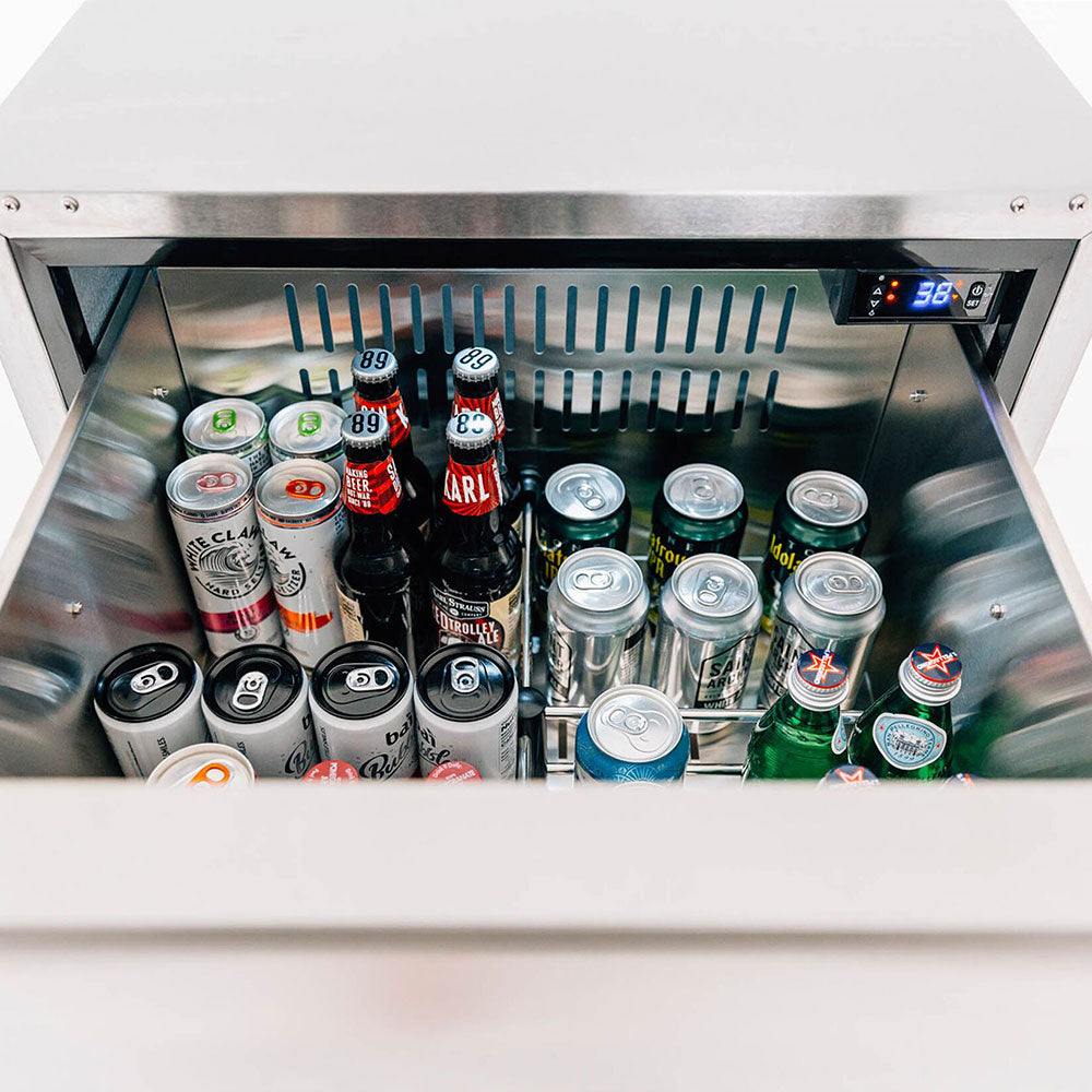 TrueFlame 24-Inch 5.0 Cu. Ft. Outdoor Rated 2-Drawer Fridge with Lock (AMD-RFR-24DR2-A)