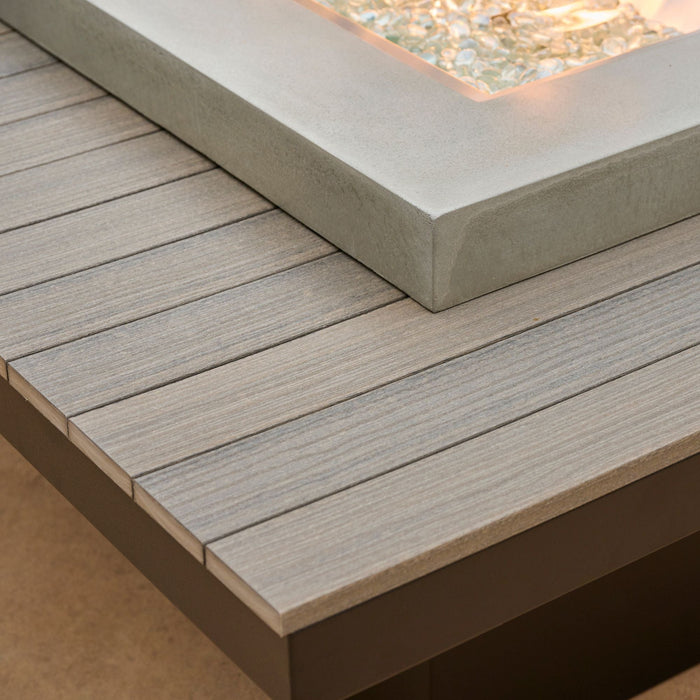 Uptown Coastal Grey Linear Gas Fire Pit Table