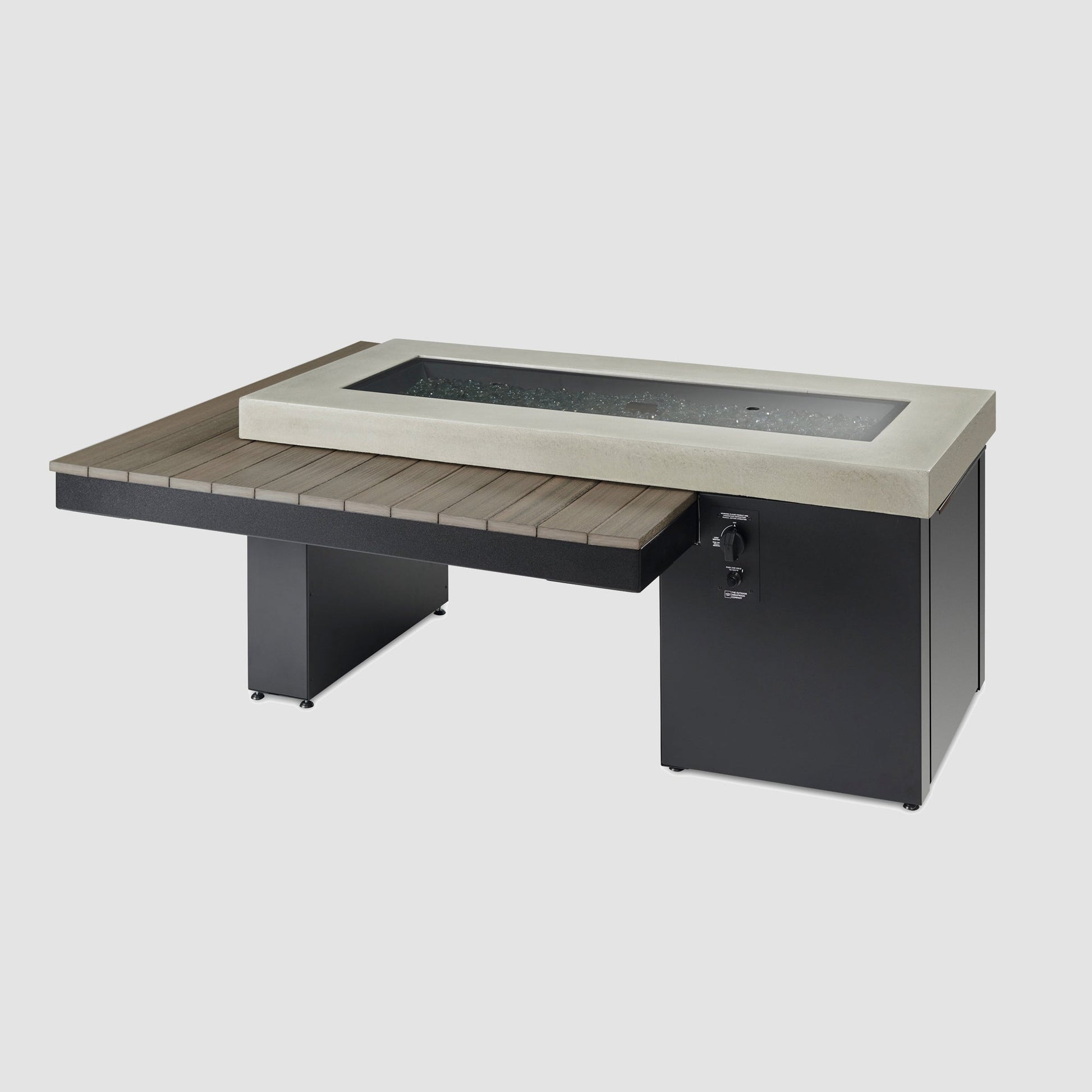 Uptown Coastal Grey Linear Gas Fire Pit Table