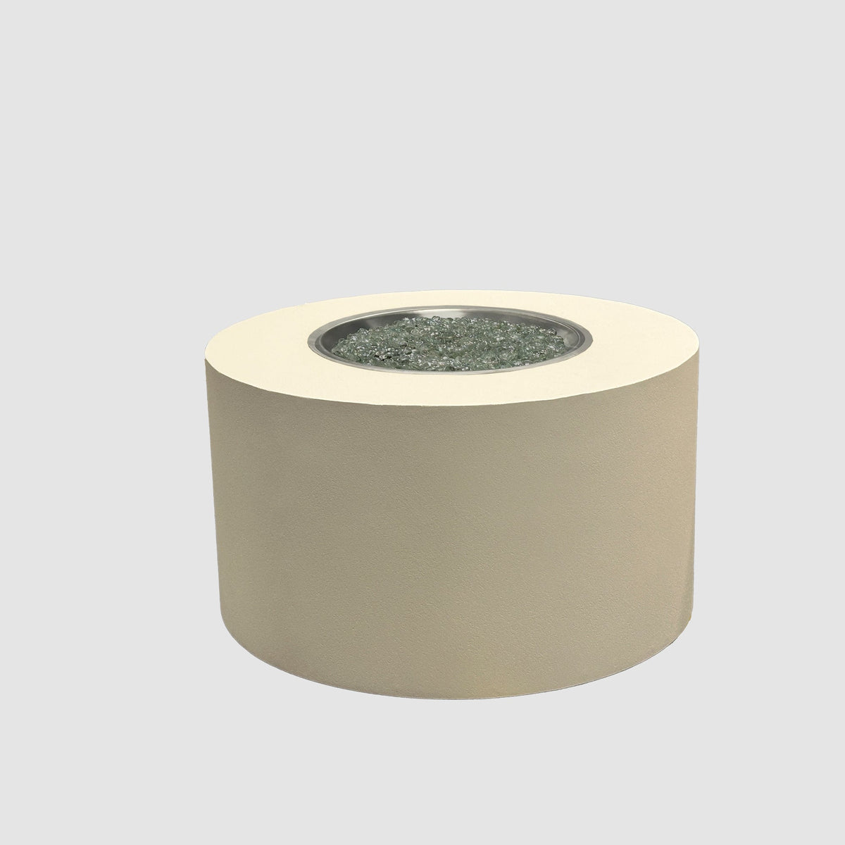 Vosera Round Gas Fire Pit Table 36 inch in Linen