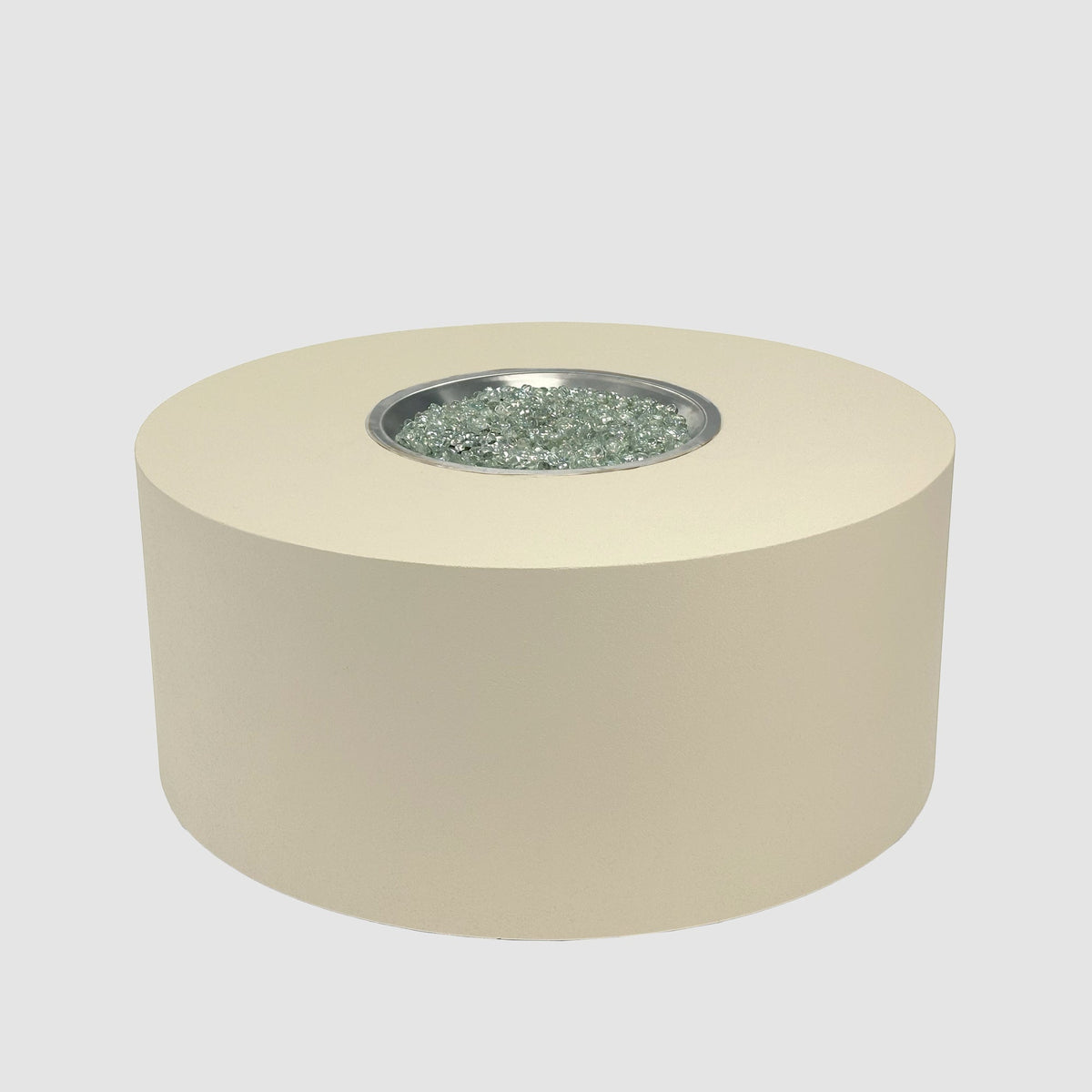Vosera Round Gas Fire Pit Table 48 inch in Linen