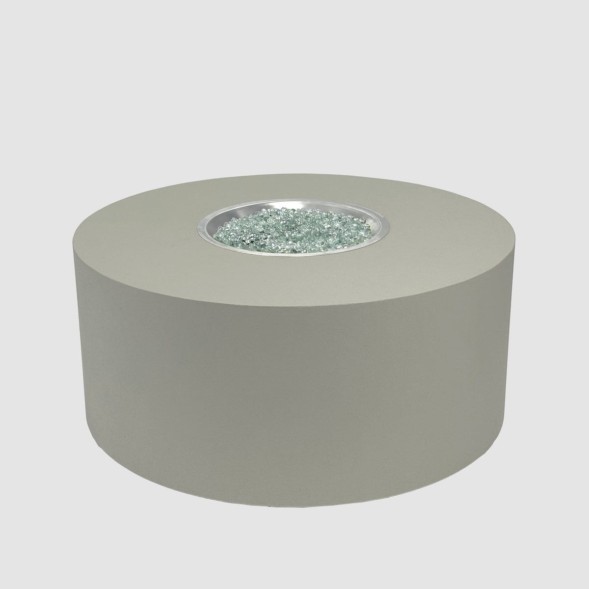 Vosera Round Gas Fire Pit Table 48 inch in Natural Grey