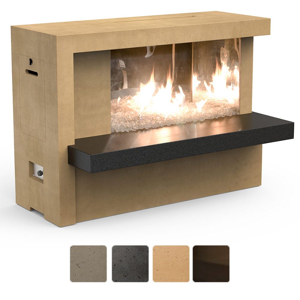 American Fyre Designs Manhattan Outdoor Gas Fireplace with Mirror Stainless Steel Liner (testing)