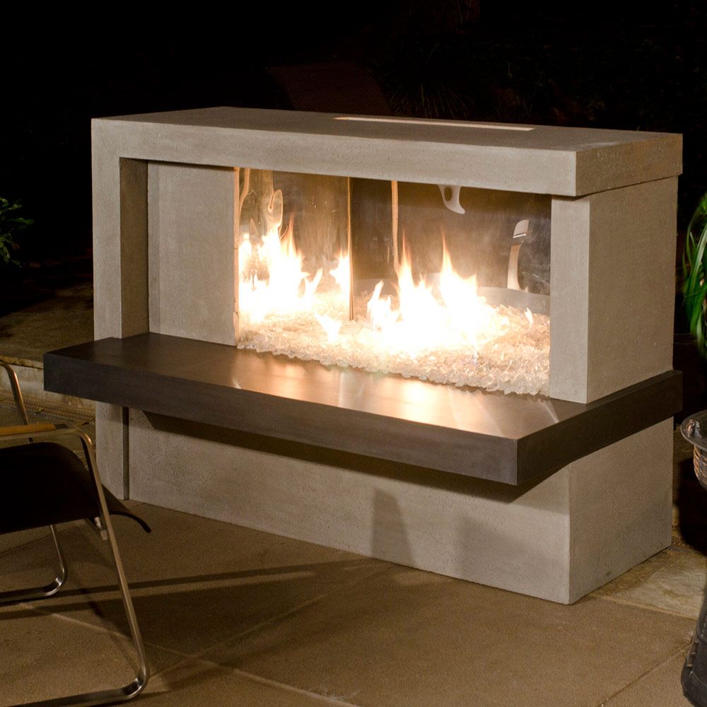 American Fyre Designs Manhattan Outdoor Gas Fireplace with Mirror Stainless Steel Liner (testing)