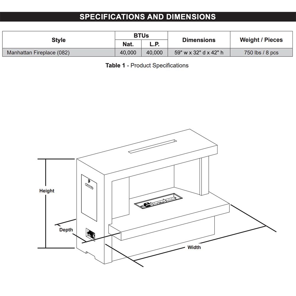 American Fyre Designs Manhattan Outdoor Gas Fireplace with Mirror Stainless Steel Liner (testing)