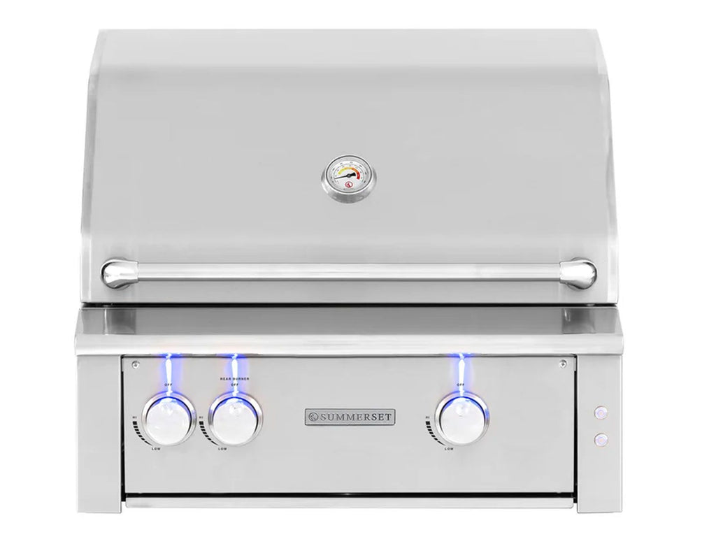 Parrilla de gas Alturi de 30 pulgadas y 2 quemadores, fabricada en Estados Unidos, con quemador trasero infrarrojo y kit de asador. 