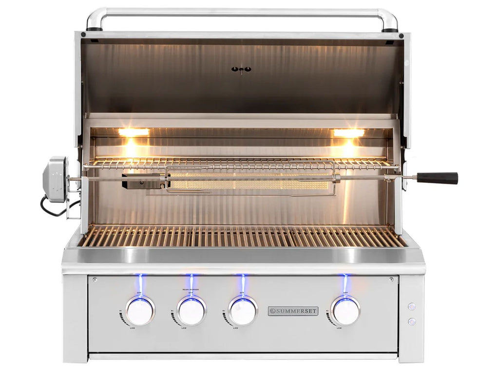 Parrilla de gas Alturi de 36 pulgadas y 3 quemadores, fabricada en Estados Unidos, con quemador trasero infrarrojo y kit de asador. 