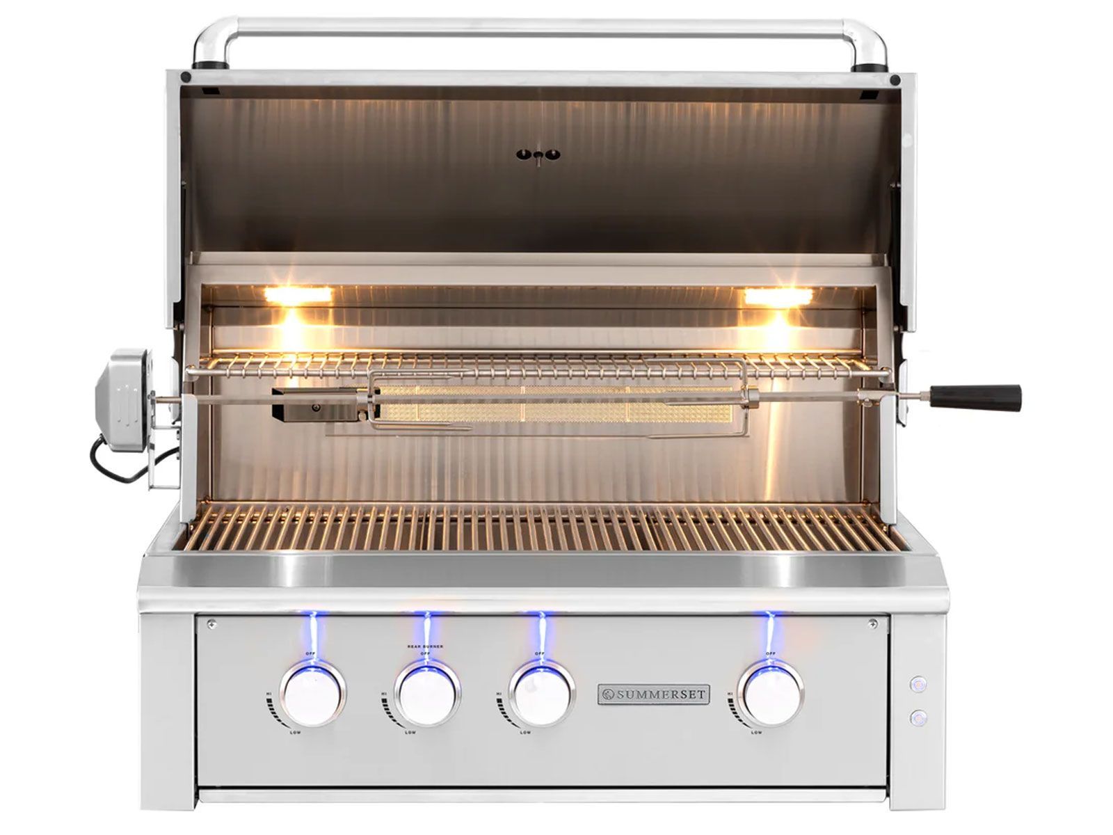 Parrilla de gas Alturi de 36 pulgadas y 3 quemadores, fabricada en Estados Unidos, con quemador trasero infrarrojo y kit de asador. 