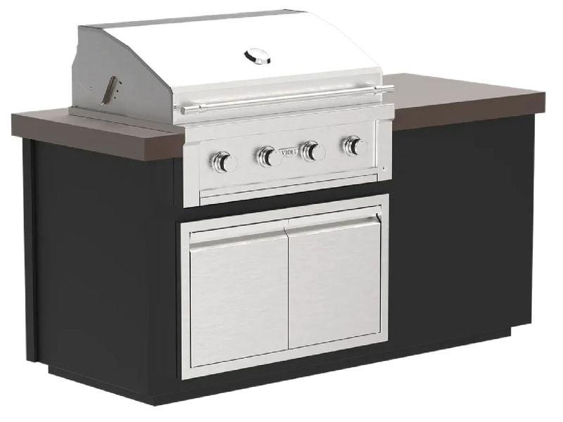 Videl 6-Ft Alta Outdoor Kitchen Island with Gran Fuego 36-Inch 4-Burner Gas Grill