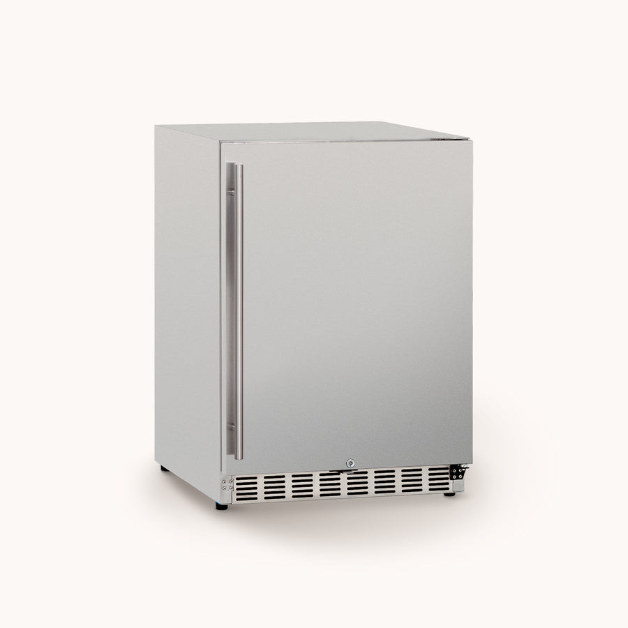 American Made Grills 24-in Deluxe Refrigerator with Reversible Door and optional Keg Opening- AMG-24KF-SS