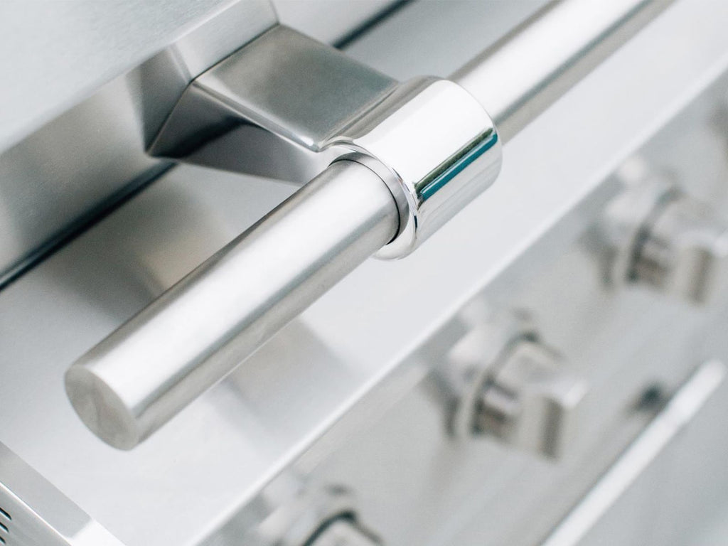 Parrilla híbrida de madera, carbón y gas Encore de 36 pulgadas, fabricada en Estados Unidos, con quemador infrarrojo y kit de asador. 