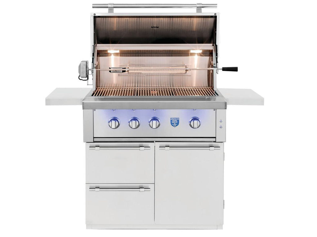 Parrilla de gas Estate Freedom de 36 pulgadas y 3 quemadores con quemador infrarrojo trasero de American Made Grills 