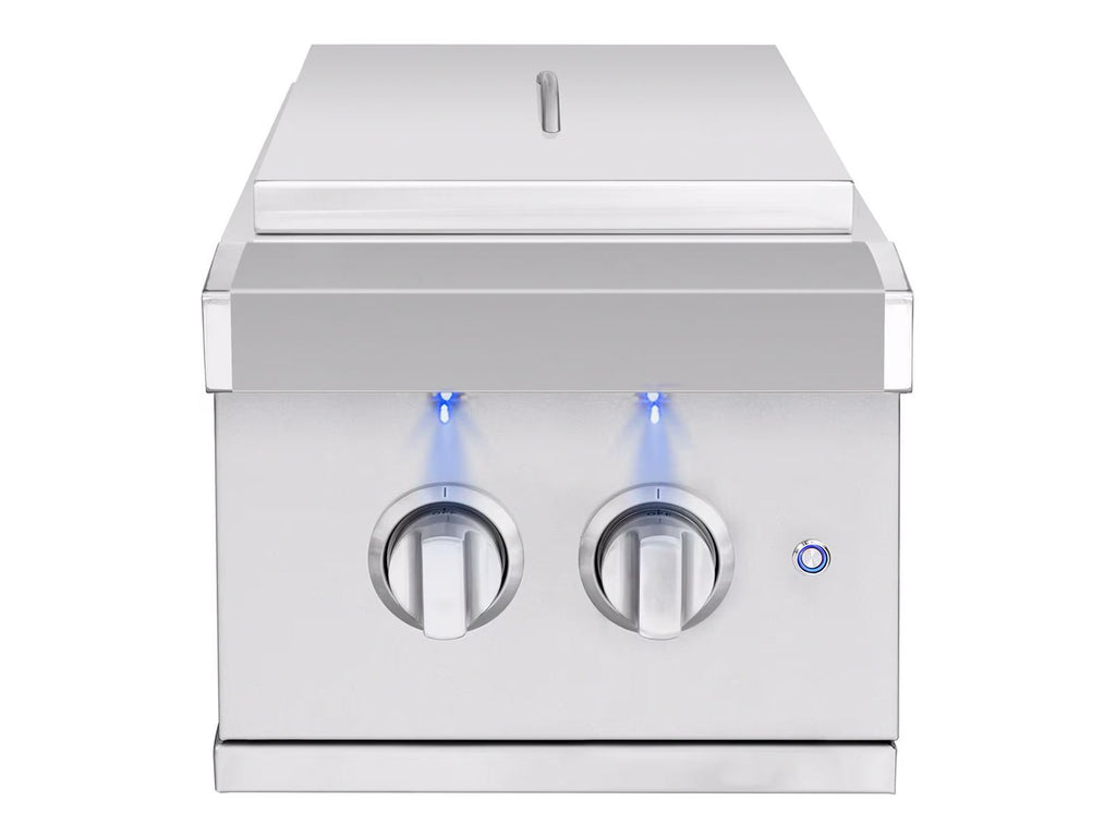 Parrillas de fabricación estadounidense Atlas con quemador lateral doble 