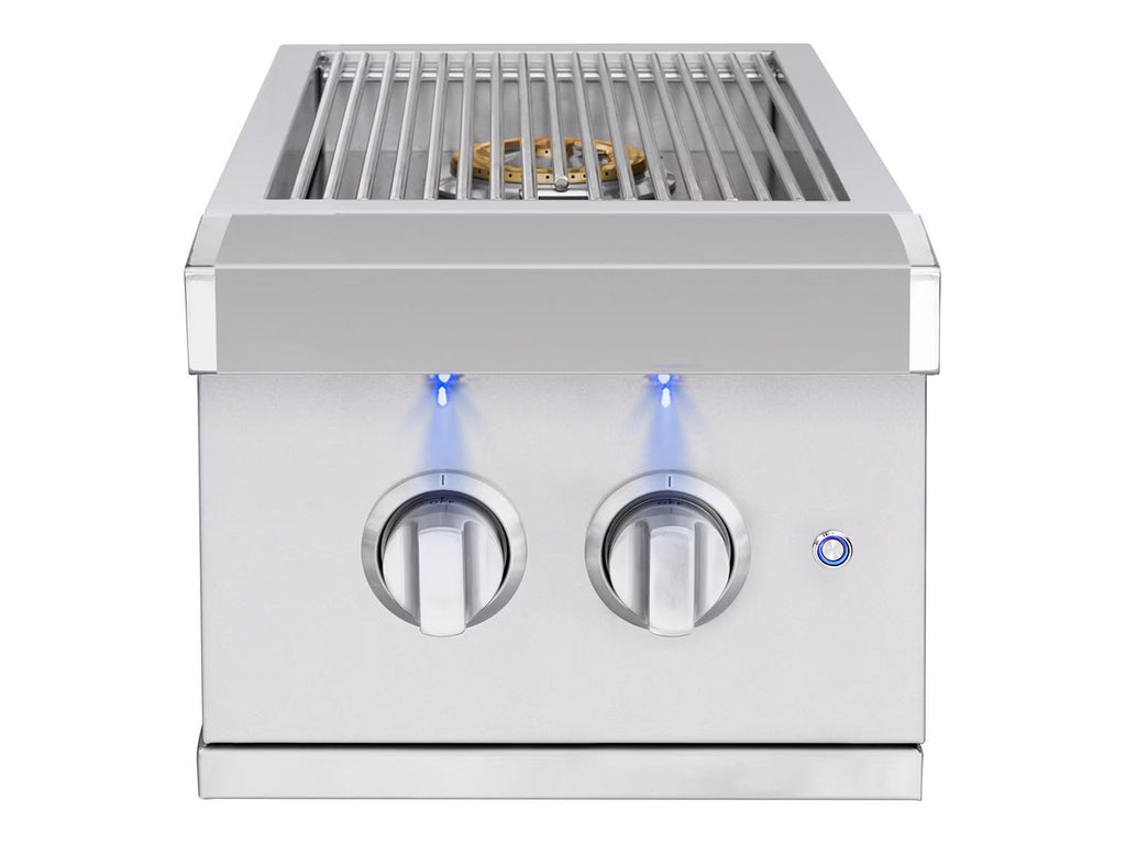 Parrillas de fabricación estadounidense Atlas con quemador lateral doble 