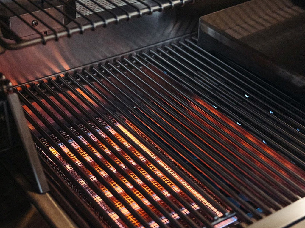 Parrilla de gas American Made Grills Estate de 30 pulgadas y 2 quemadores con quemador infrarrojo trasero y kit de asador 
