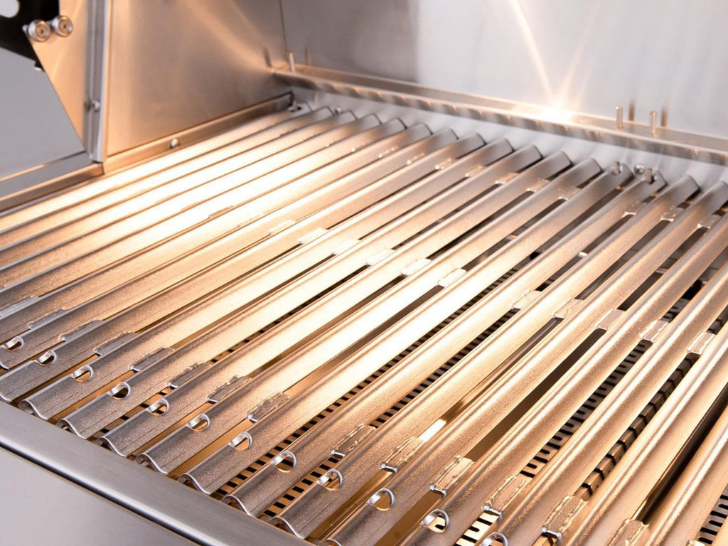 Parrilla híbrida de madera, carbón y gas Encore de 54 pulgadas, fabricada en Estados Unidos, con quemador infrarrojo y kit de asador. 