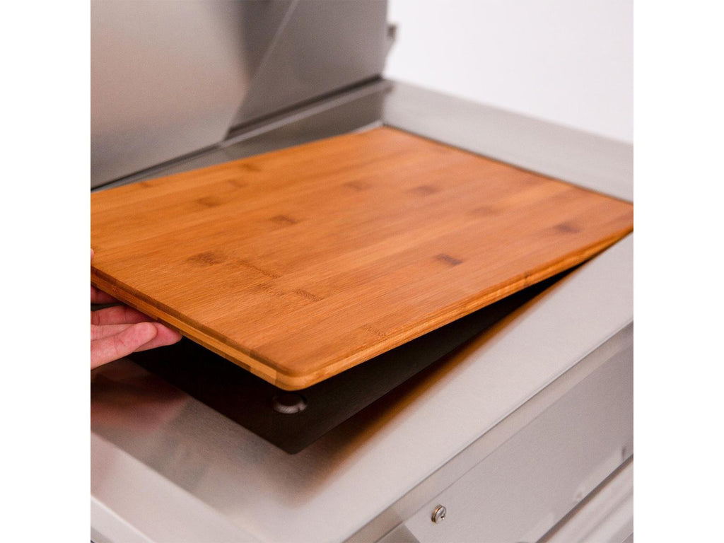 Parrilla híbrida de madera, carbón y gas Encore de 54 pulgadas, fabricada en Estados Unidos, con quemador infrarrojo y kit de asador. 