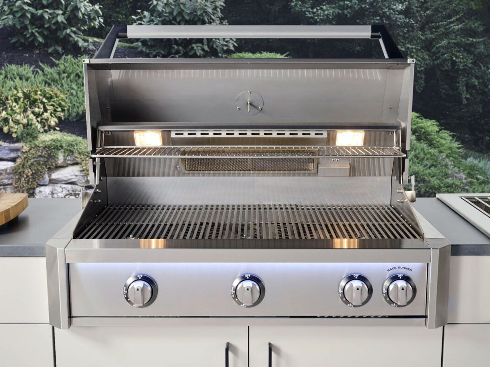 American Outdoor Grill L-Series 36-Inch 3-Burner Built-In Gas Grill With Rear IR Burner, Rotisserie Kit, Internal Lights & LED Multi-Color Lights