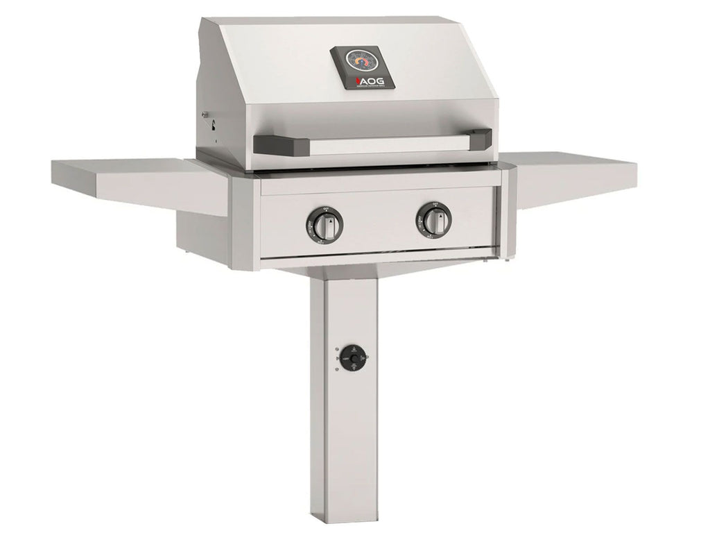 American Outdoor Grill T-Series 24-Inch 2-Burner Gas Grill on In-Ground Post Base