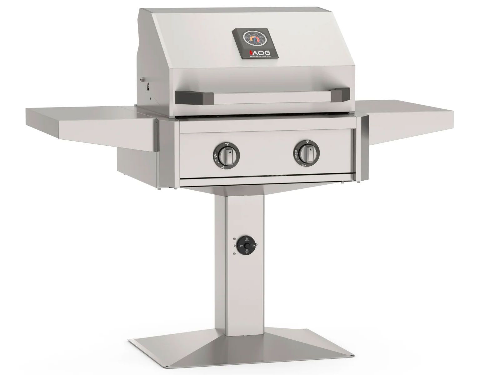 American Outdoor Grill T-Series 24-Inch 2-Burner Gas Grill on Accessible Patio Post Base (Includes Hood Side Handle)
