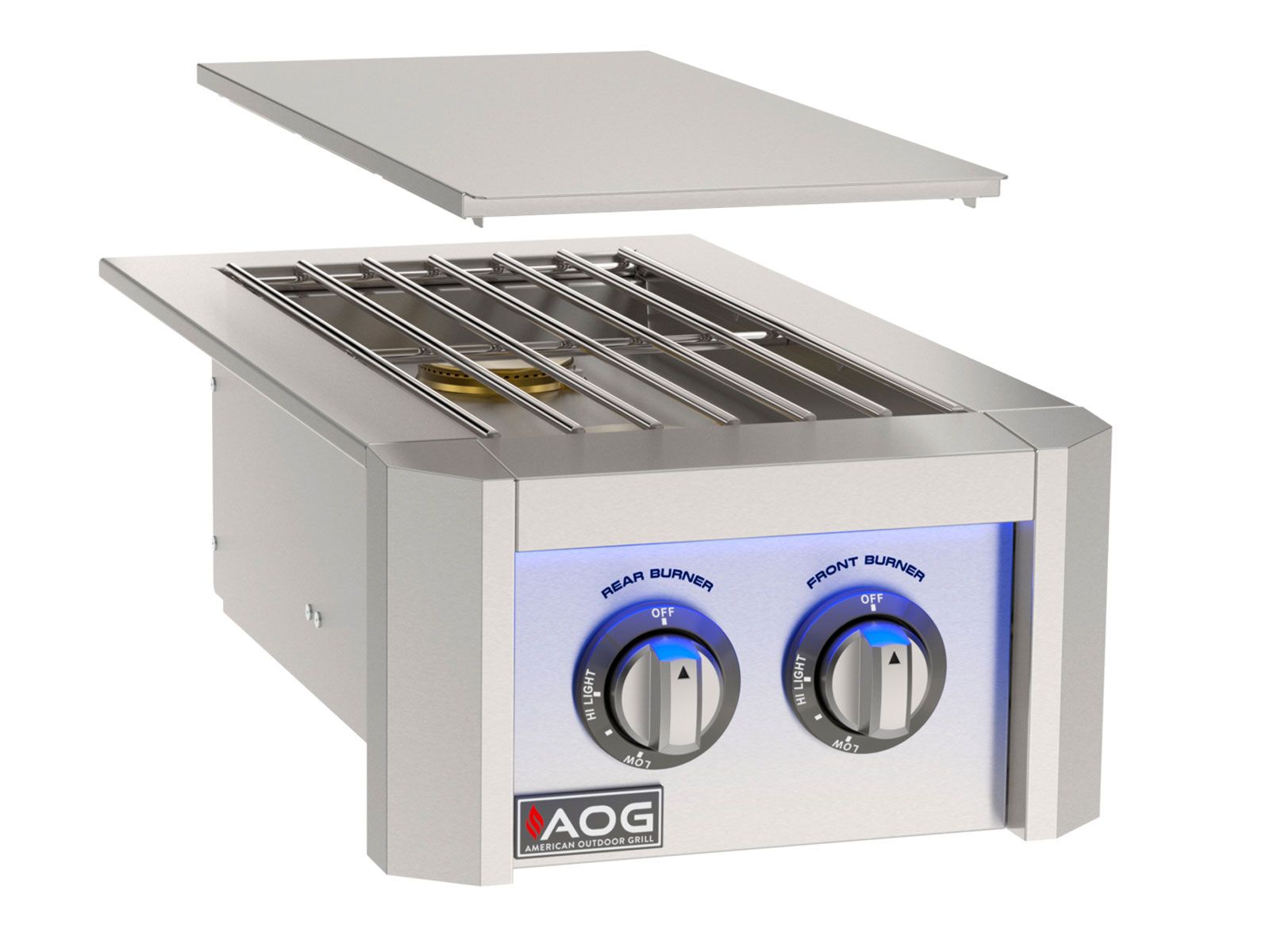 AOG L-Series Built-In Gas Double Side Burner with LED Multi-Color Light Bar