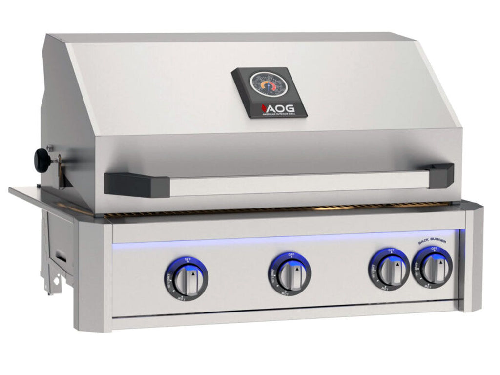 American Outdoor Grill L-Series 30-Inch 3-Burner Gas Grill With Rear IR Burner, Rotisserie Kit, Internal Lights & LED Multi-Color Lights