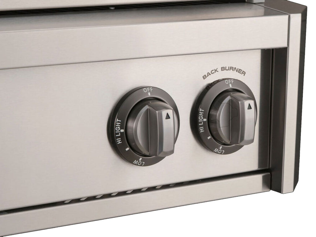 American Outdoor Grill L-Series 24-Inch 2-Burner Gas Grill With Rear IR Burner, Rotisserie Kit, Internal Lights & LED Multi-Color Lights on Accessible In-Ground Post Base (Includes Hood Side Handle)