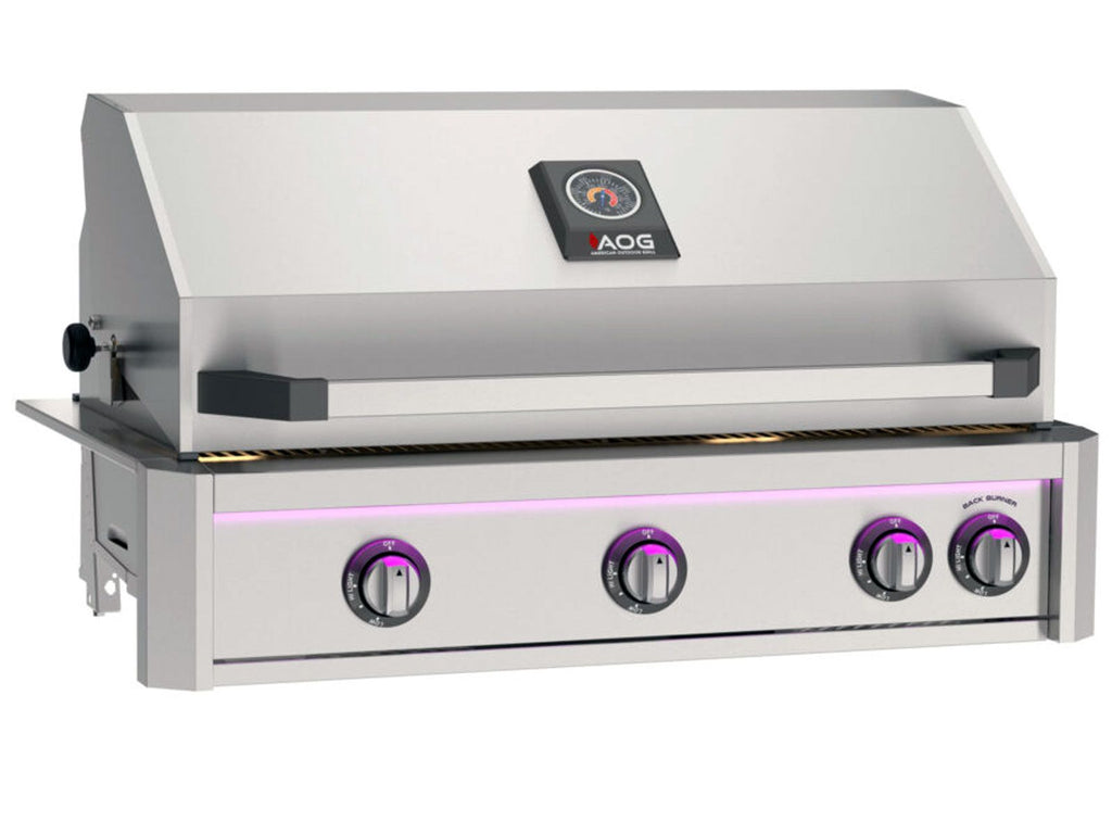 American Outdoor Grill L-Series 36-Inch 3-Burner Gas Grill With Rear IR Burner, Rotisserie Kit, Internal Lights & LED Multi-Color Lights
