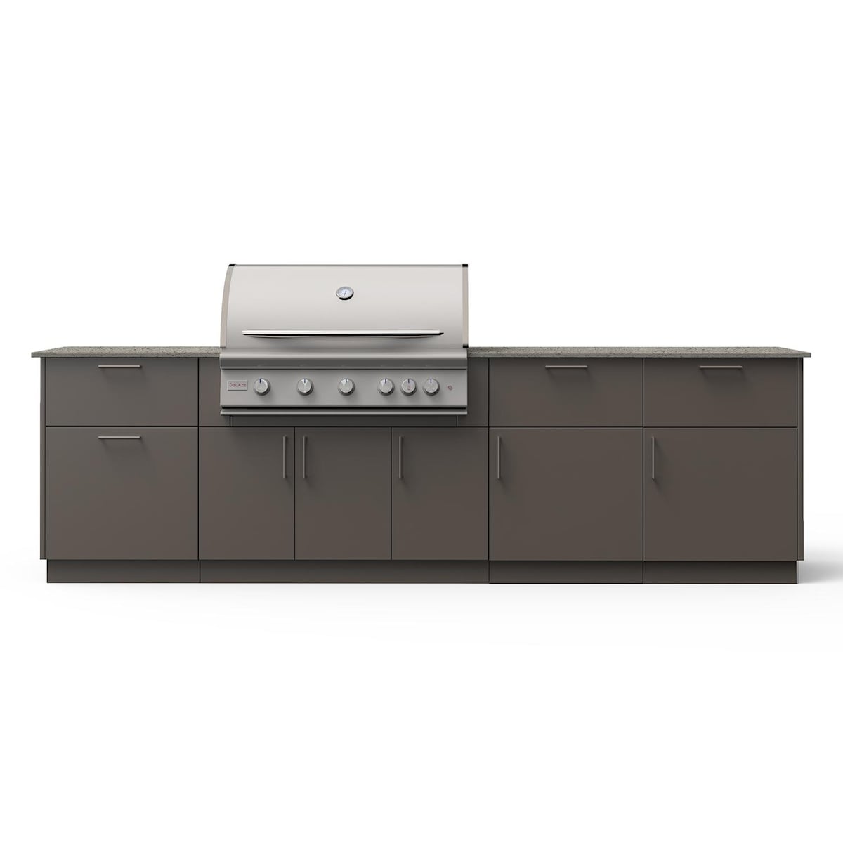 Blaze High Noon 10-Ft Outdoor Kitchen Island w/ 40-Inch LTE+ Propane Grill in Architectural Bronze w/ Aeris Countertop