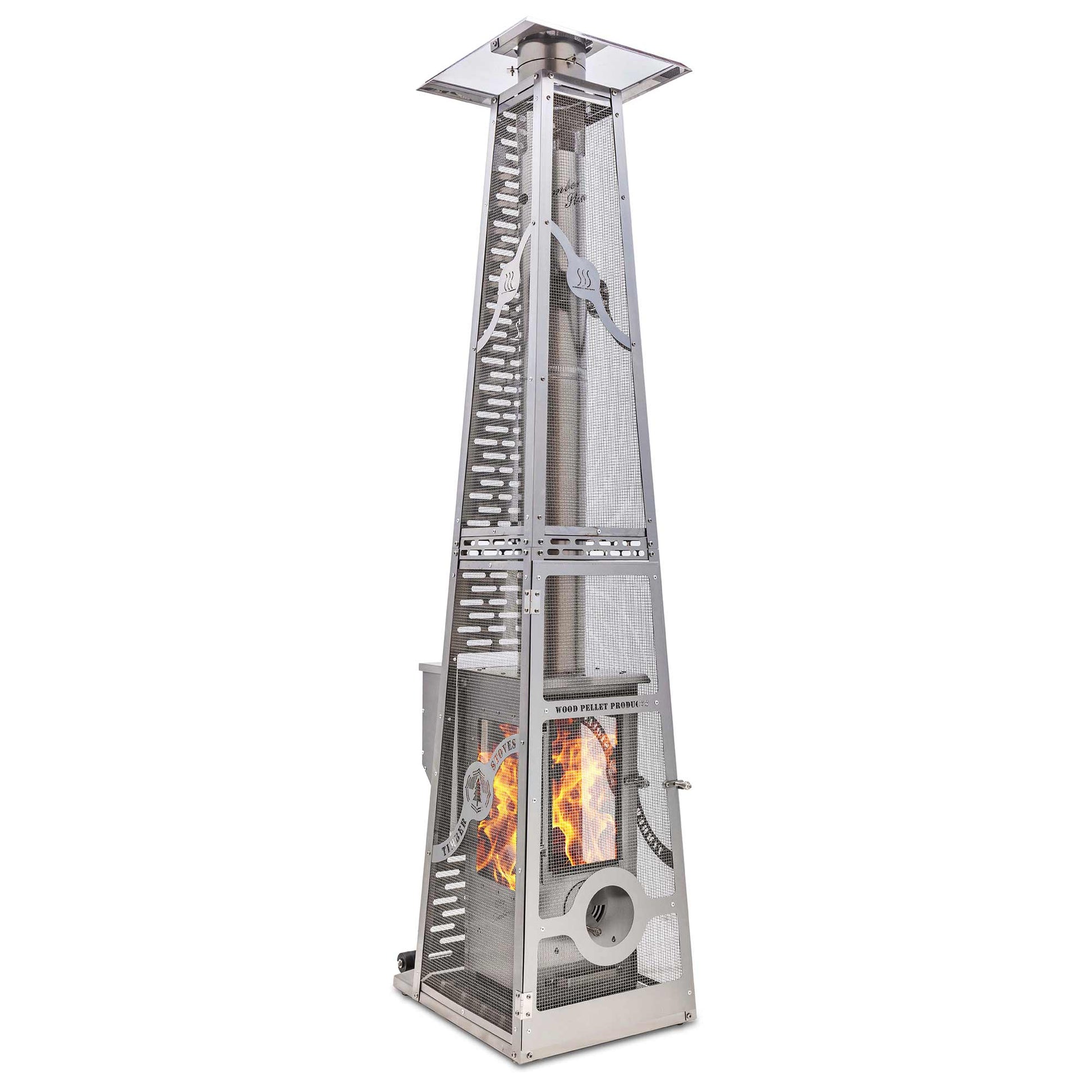 Timber Stoves Revere Wood Pellet Patio Heater With Elite Safety Cage - WPPHR1.0+CG