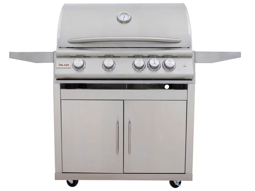 Blaze LTE+ 32-Inch 4-Burner Freestanding Gas Grill with Lift-Assist Hood and Rear Infrared Burner