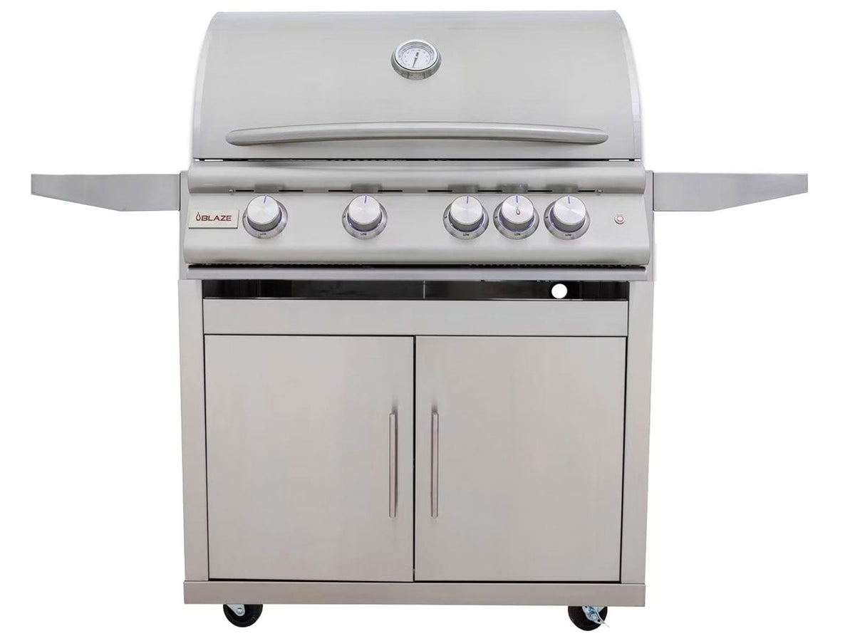 Blaze LTE+ 32-Inch 4-Burner Freestanding Gas Grill with Lift-Assist Hood and Rear Infrared Burner