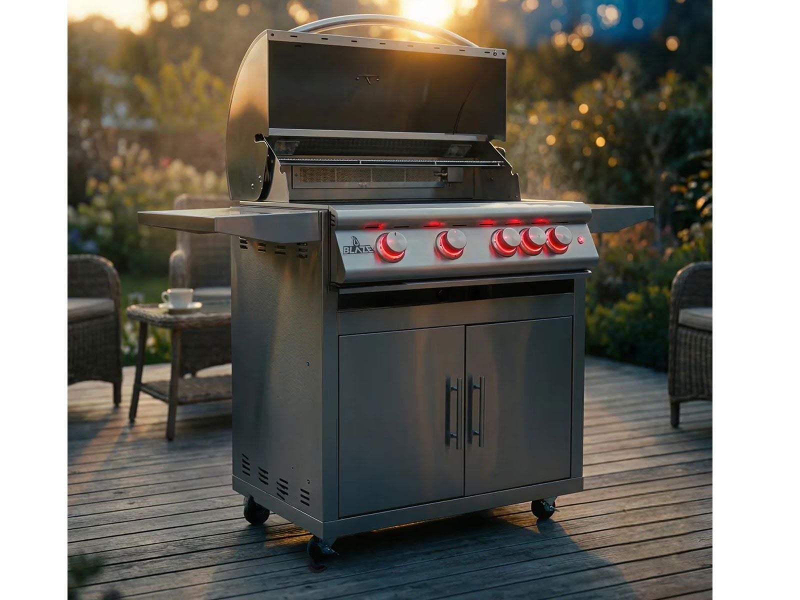 Blaze LTE+ 32-Inch 4-Burner Freestanding Gas Grill with Lift-Assist Hood and Rear Infrared Burner