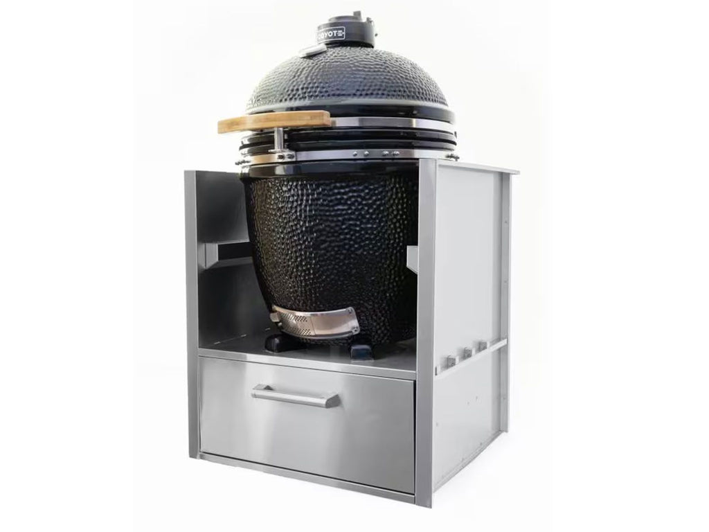 Parrilla de cerámica para asado Coyote con funda para ahumador 