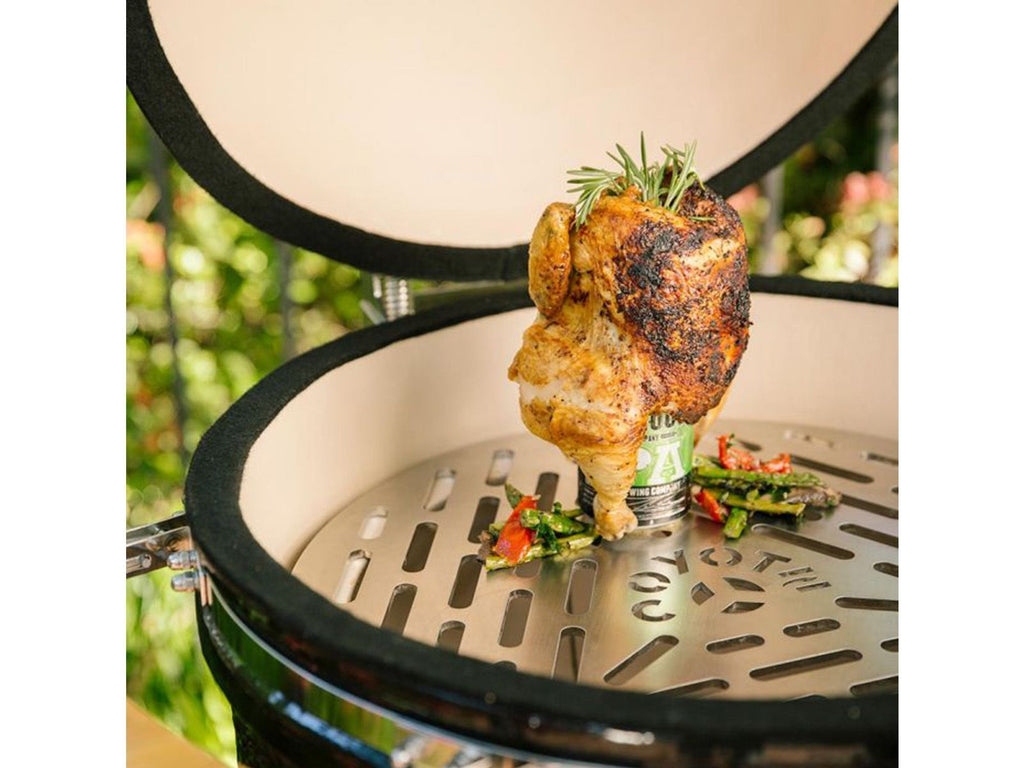 Ahumador de cerámica Coyote Asado en carrito con estantes laterales 